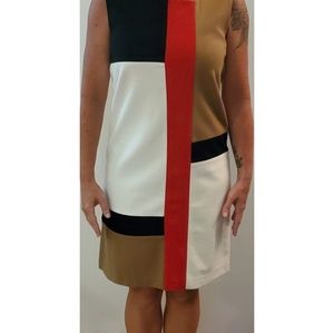 Diane von Furstenberg color block sleeveless dress
